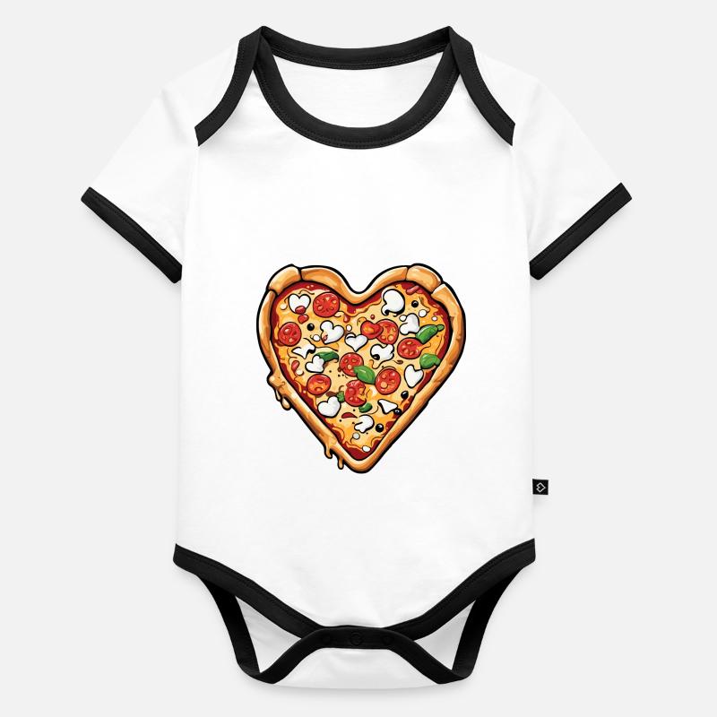 Pizza / Restauration rapide / Italienne / Margherita Body Bébé bio contrasté manches courtes