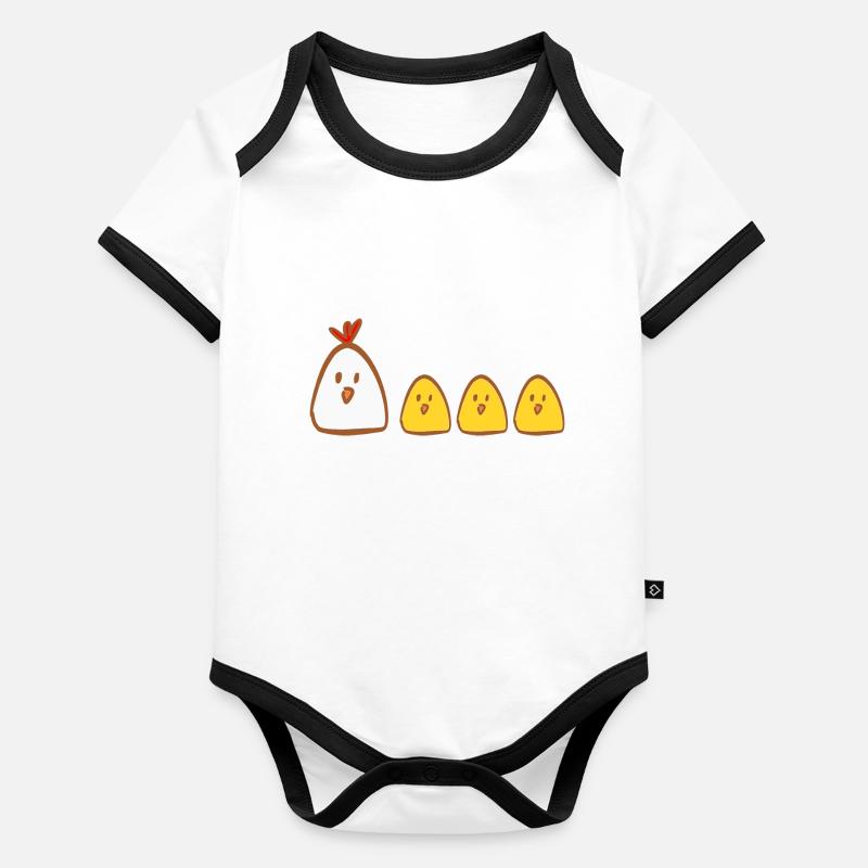 Hen and chicks Organic Baby Contrasting Bodysuit