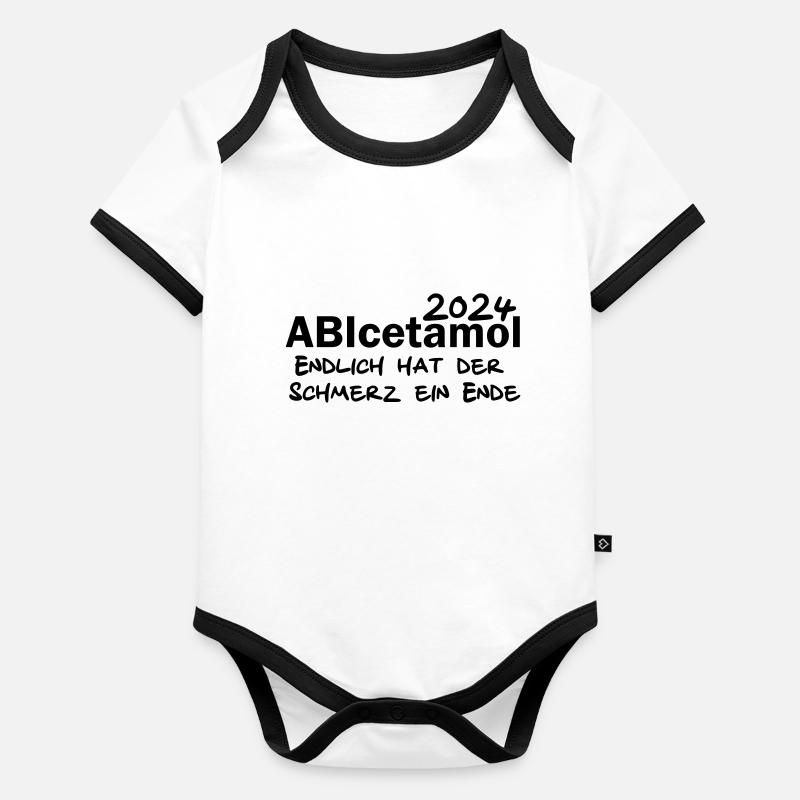 Abicetamol Abisprüche 2024 - Abimotto Abitur Baby Bio-Kurzarm-Kontrastbody