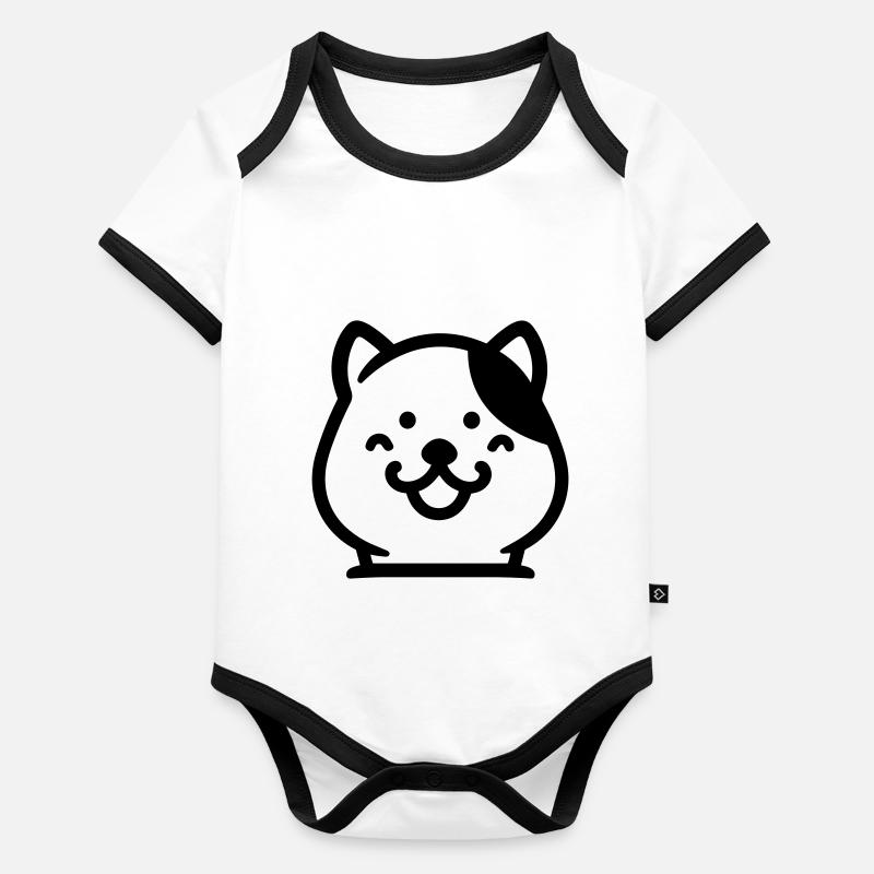 Chien Body Bébé bio contrasté manches courtes