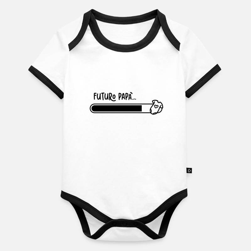 Futuro papà Body da neonato a manica corta, ecologico e in contrasto cromatico