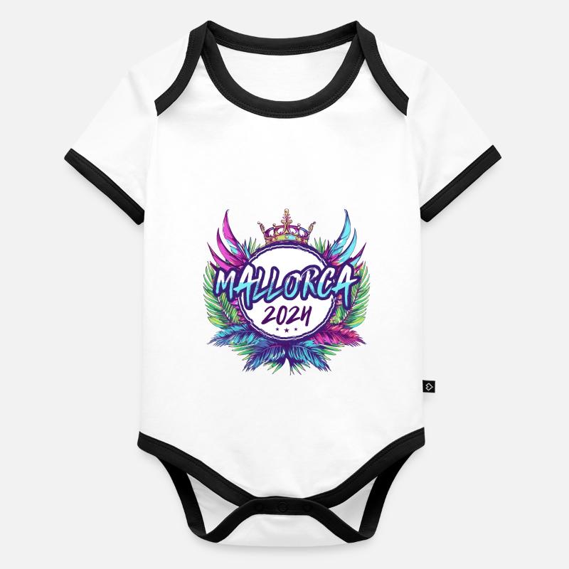 Majorque 2024 Coloré Body Bébé bio contrasté manches courtes