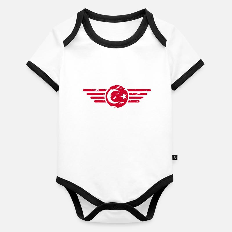 J’aime la dinde, T-shirt design de style élégance Body Bébé bio contrasté manches courtes