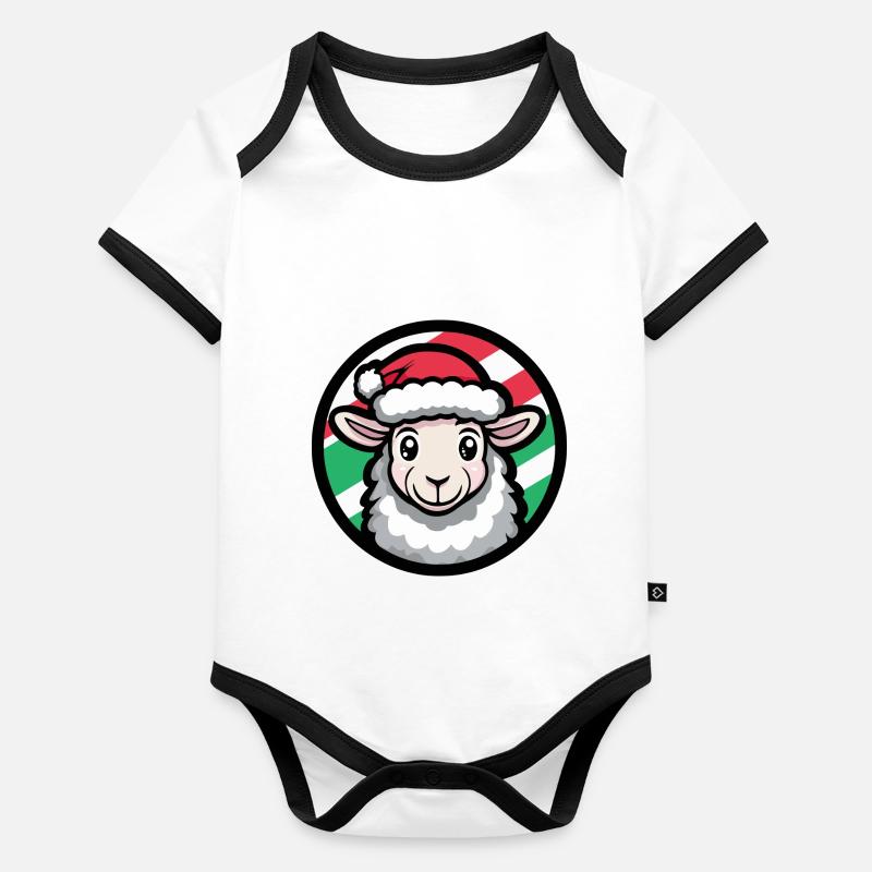 Sheep Christmas Animal Organic Baby Contrasting Bodysuit