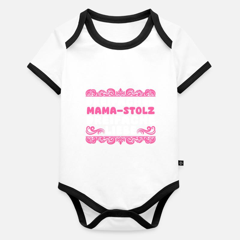 Mama Von 3 Kindern Baby Bio-Kurzarm-Kontrastbody