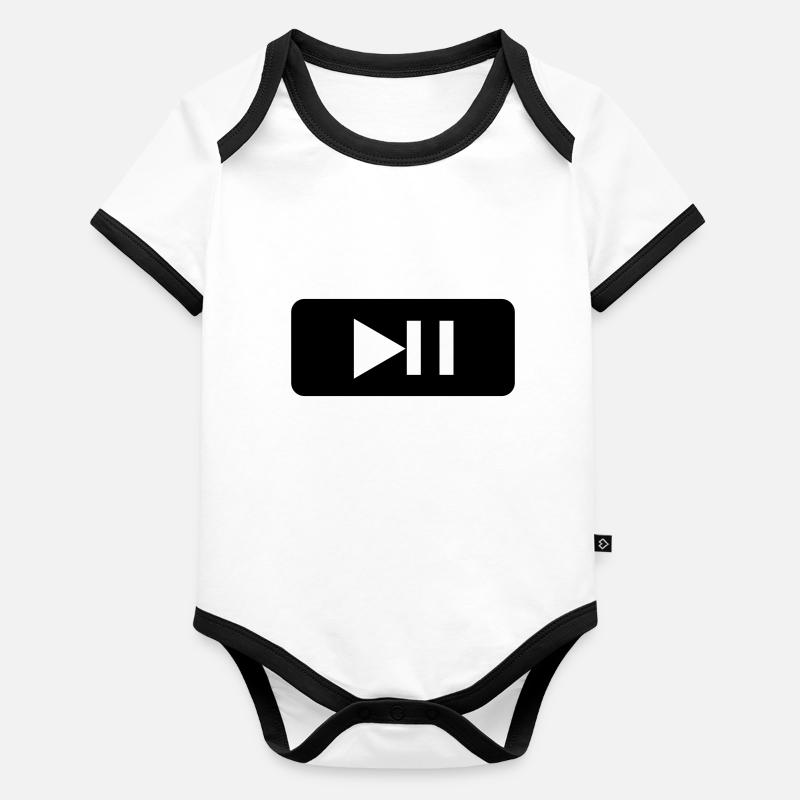 Musique,DJ,Play,DVD Body Bébé bio contrasté manches courtes