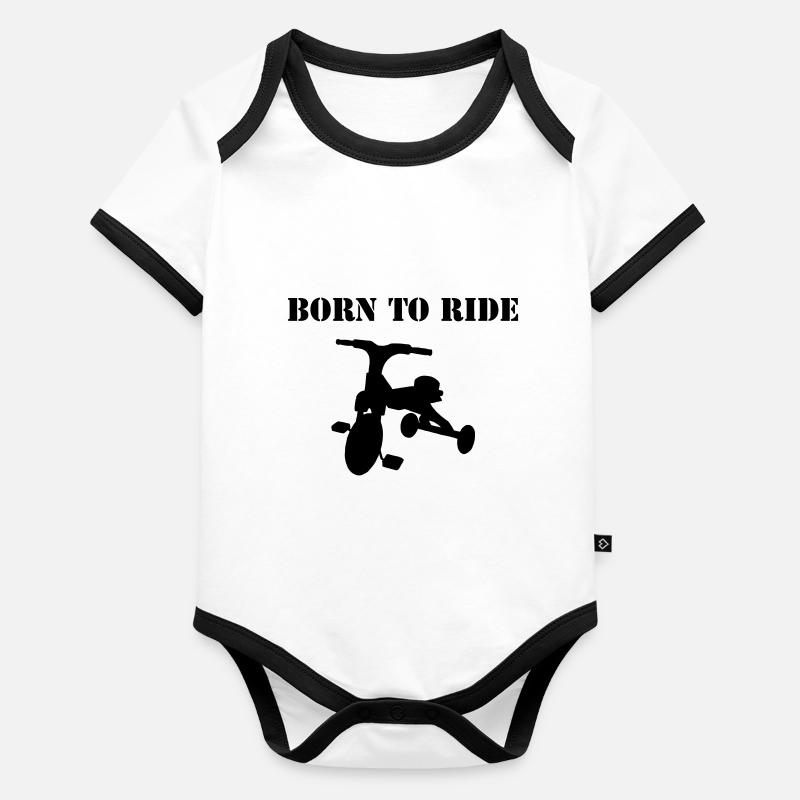 born_to_ride Body Bébé bio contrasté manches courtes