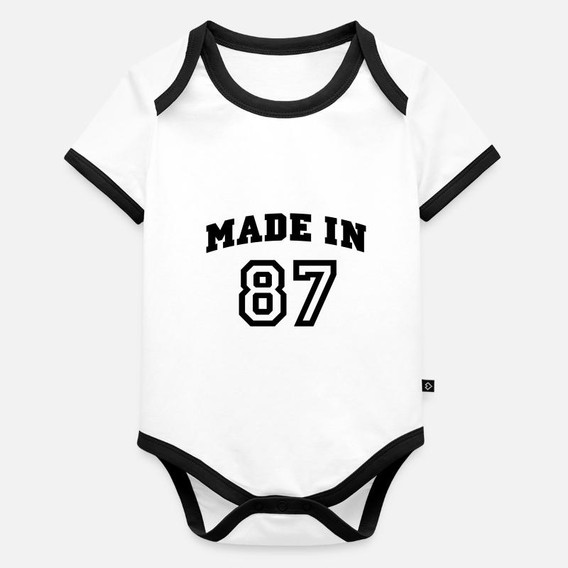 mp_madein87a Body Bébé bio contrasté manches courtes