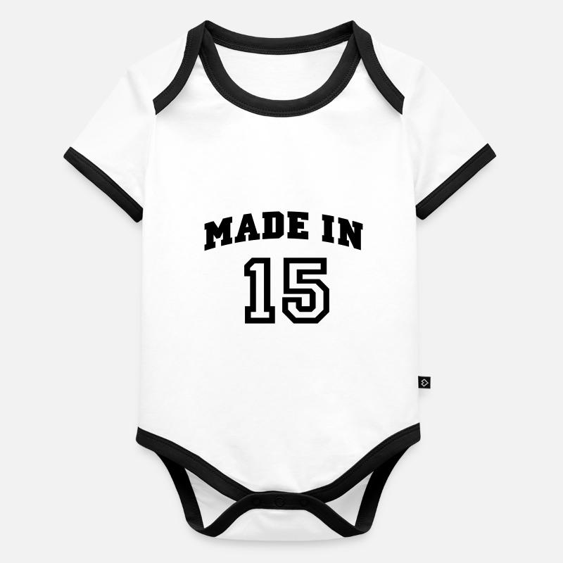 mp_madein15a Body Bébé bio contrasté manches courtes