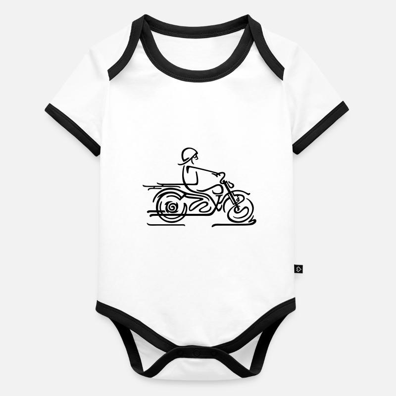 motorbike Organic Baby Contrasting Bodysuit