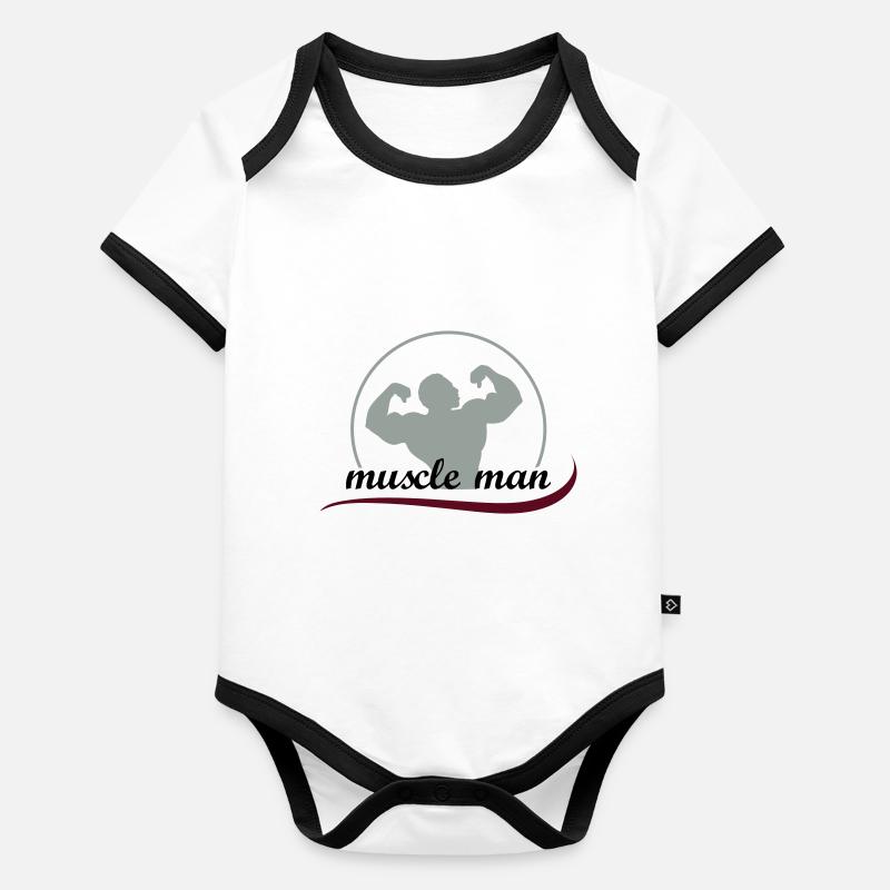 muscleman_3 Organic Baby Contrasting Bodysuit