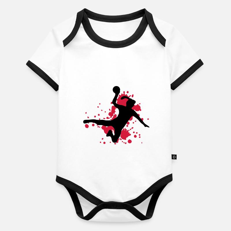 handball Body Bébé bio contrasté manches courtes