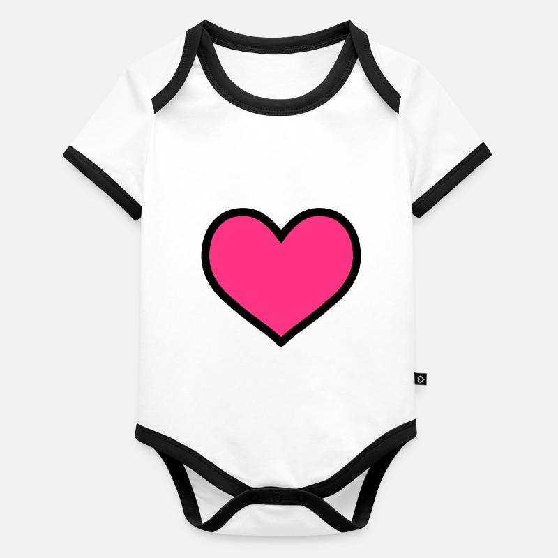 herz Baby Bio-Kurzarm-Kontrastbody