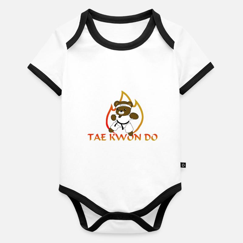 Taekwondo Baby Bio-Kurzarm-Kontrastbody