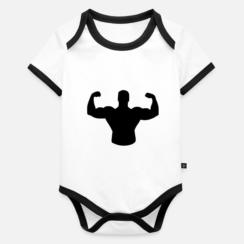 musculation Body Bébé bio contrasté manches courtes