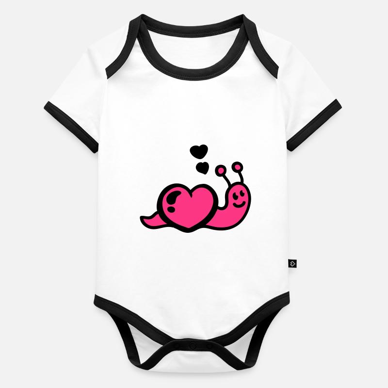 Heart worm Organic Baby Contrasting Bodysuit