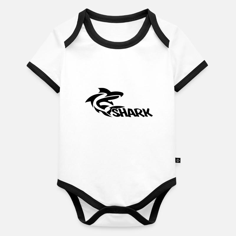 shark Poker 1c Body Bébé bio contrasté manches courtes