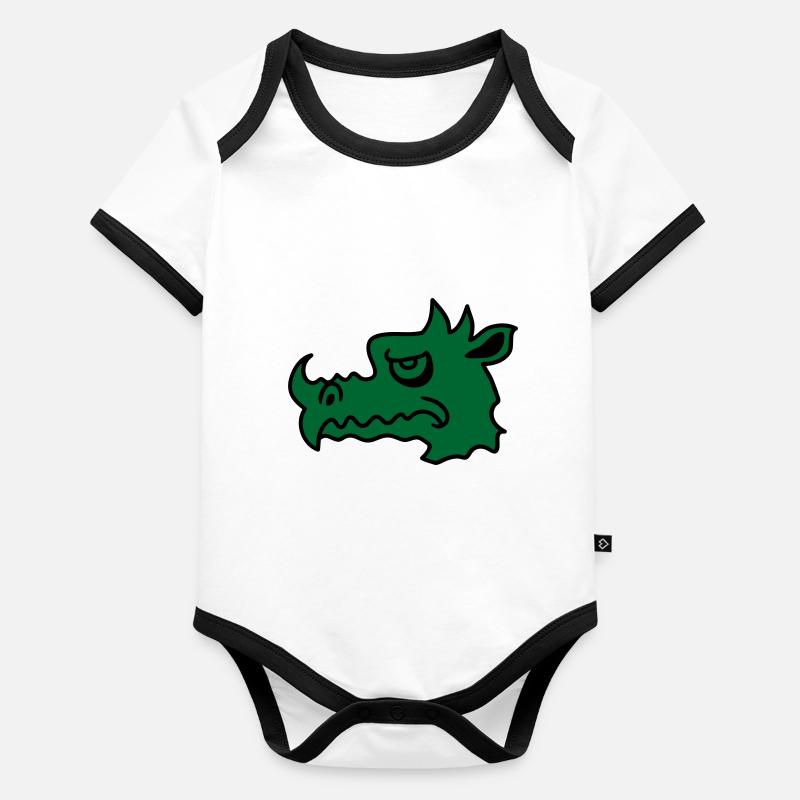 Evil dragon Organic Baby Contrasting Bodysuit