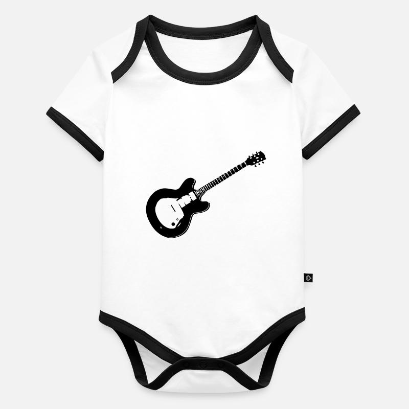 guitar Body Bébé bio contrasté manches courtes