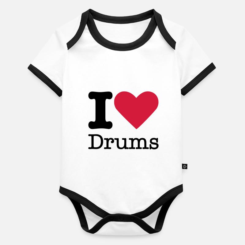 J'aime Drums Body Bébé bio contrasté manches courtes