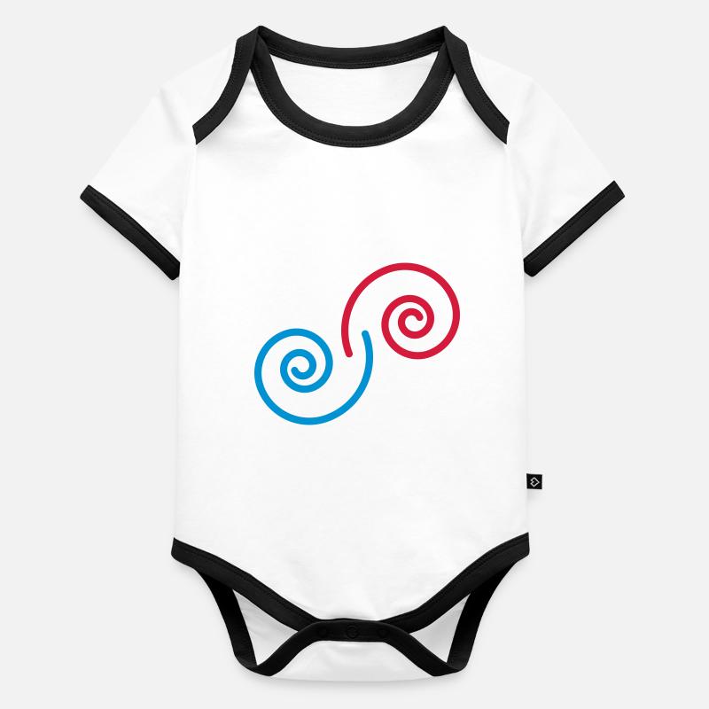 spiralen_2c Body Bébé bio contrasté manches courtes