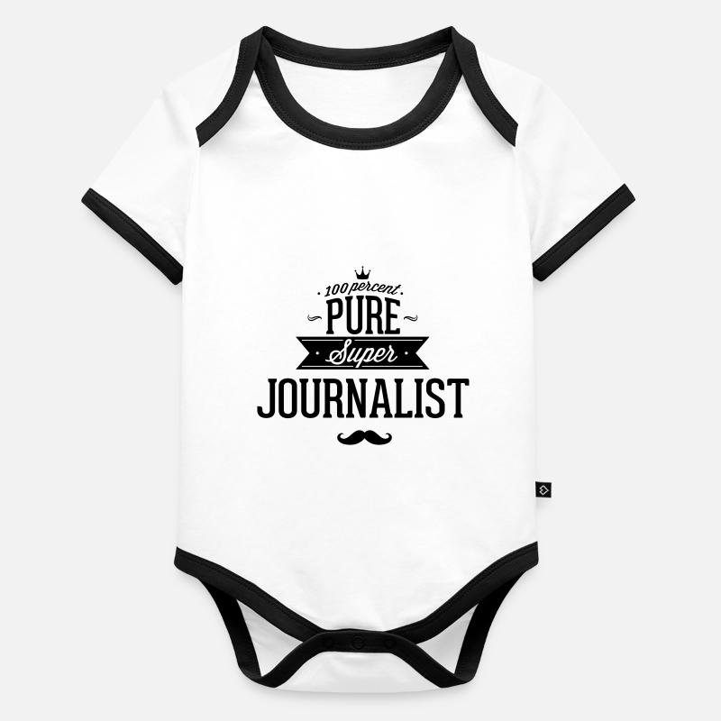 journaliste à 100 % Body Bébé bio contrasté manches courtes