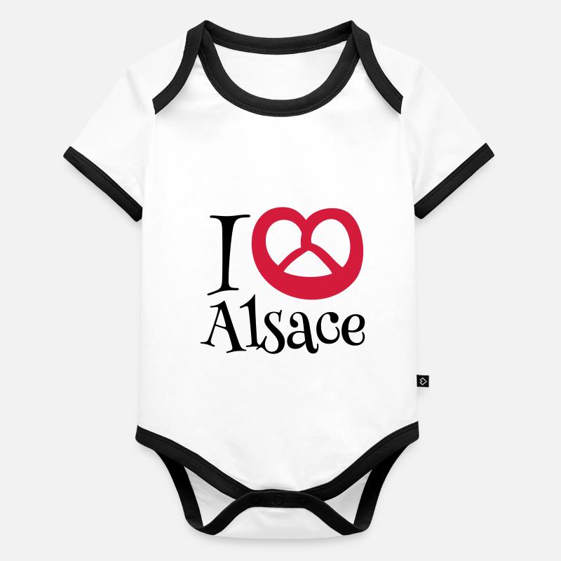 i love alsace Body Bébé bio contrasté manches courtes