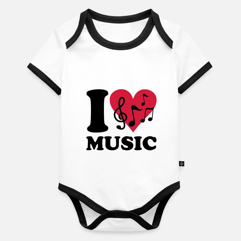 I love Music Baby Bio-Kurzarm-Kontrastbody