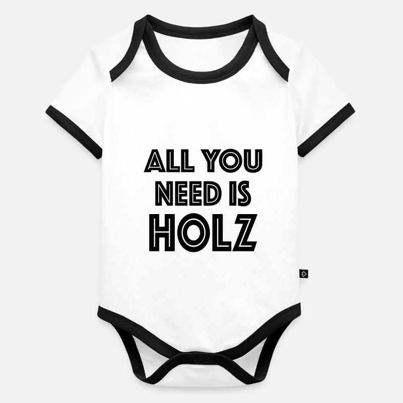 all you need is Holz Baby Bio-Kurzarm-Kontrastbody