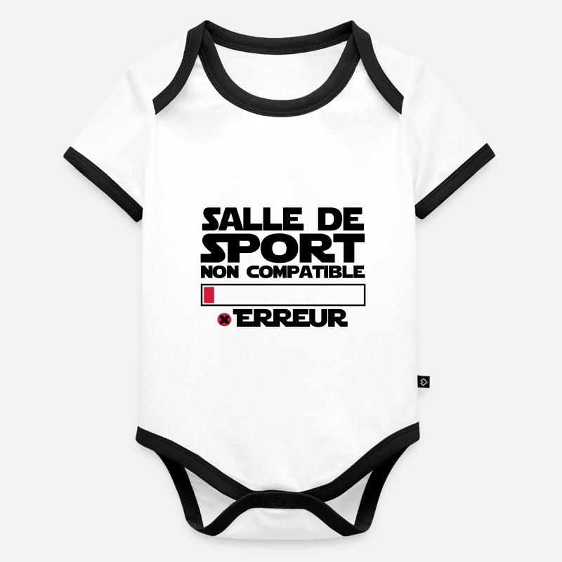 salle de sport NON compatible Body Bébé bio contrasté manches courtes
