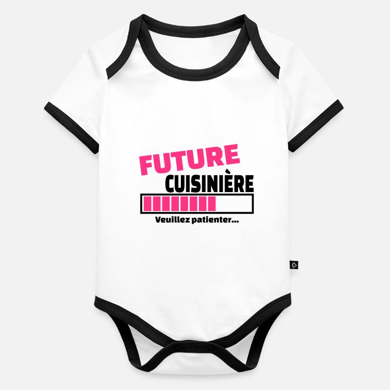 future cuisinière Body Bébé bio contrasté manches courtes