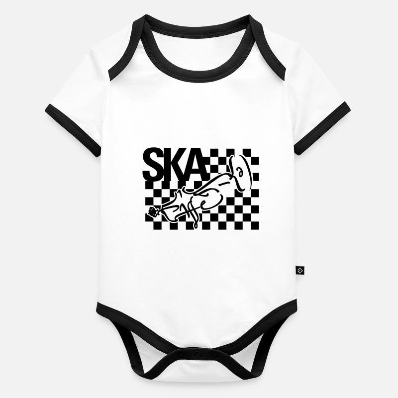 Ska Trompete Shirt Baby Bio-Kurzarm-Kontrastbody