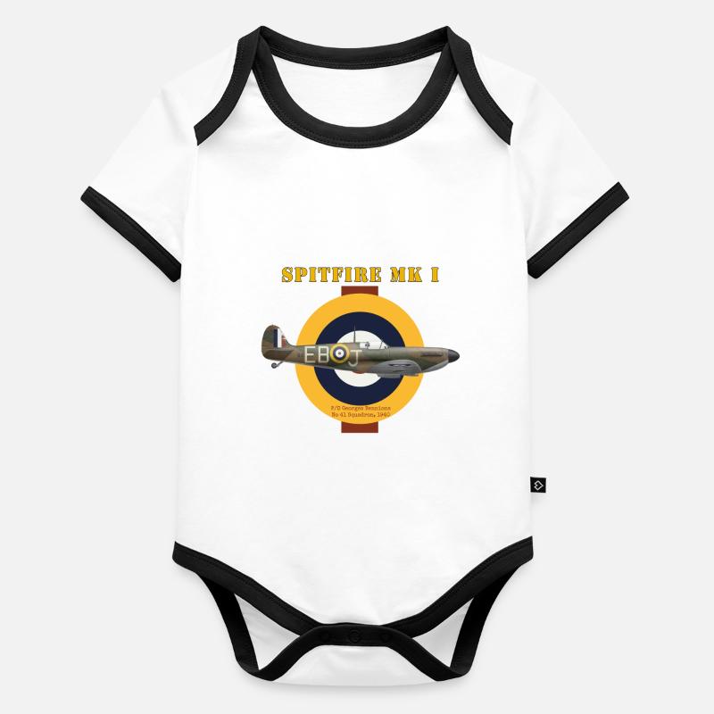 Spitfire Mk I Bennions Body Bébé bio contrasté manches courtes