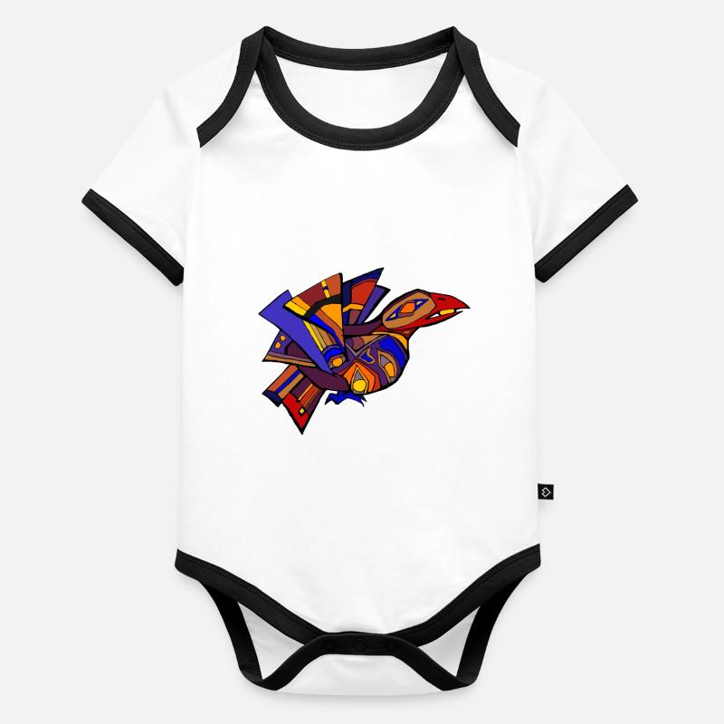 A Mayan bird Organic Baby Contrasting Bodysuit