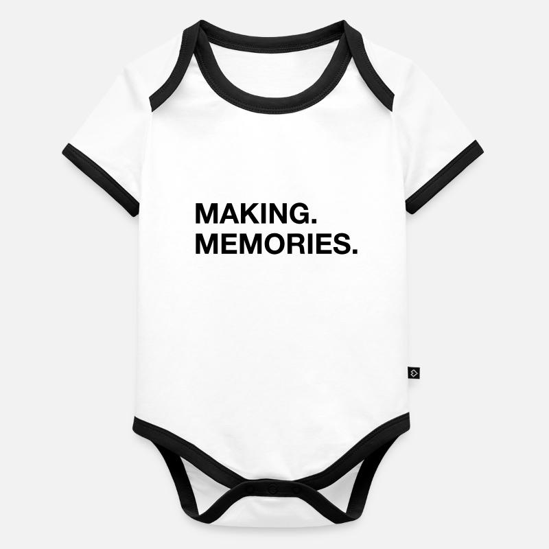 des souvenirs Body Bébé bio contrasté manches courtes