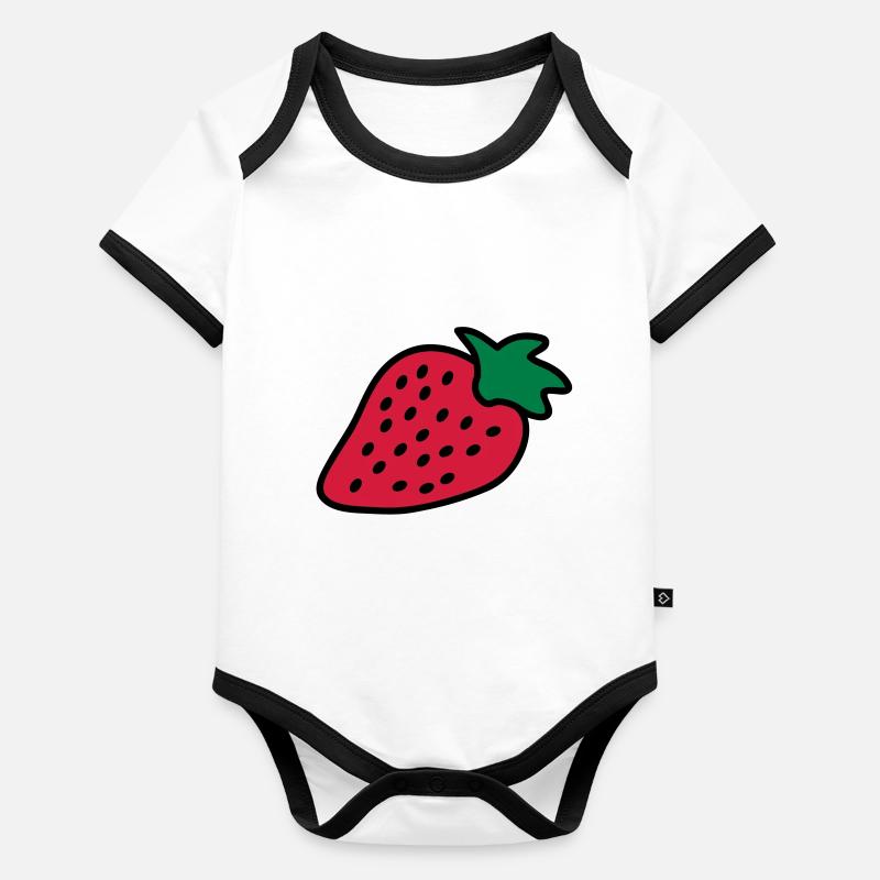 strawberry - Body Bébé bio contrasté manches courtes -