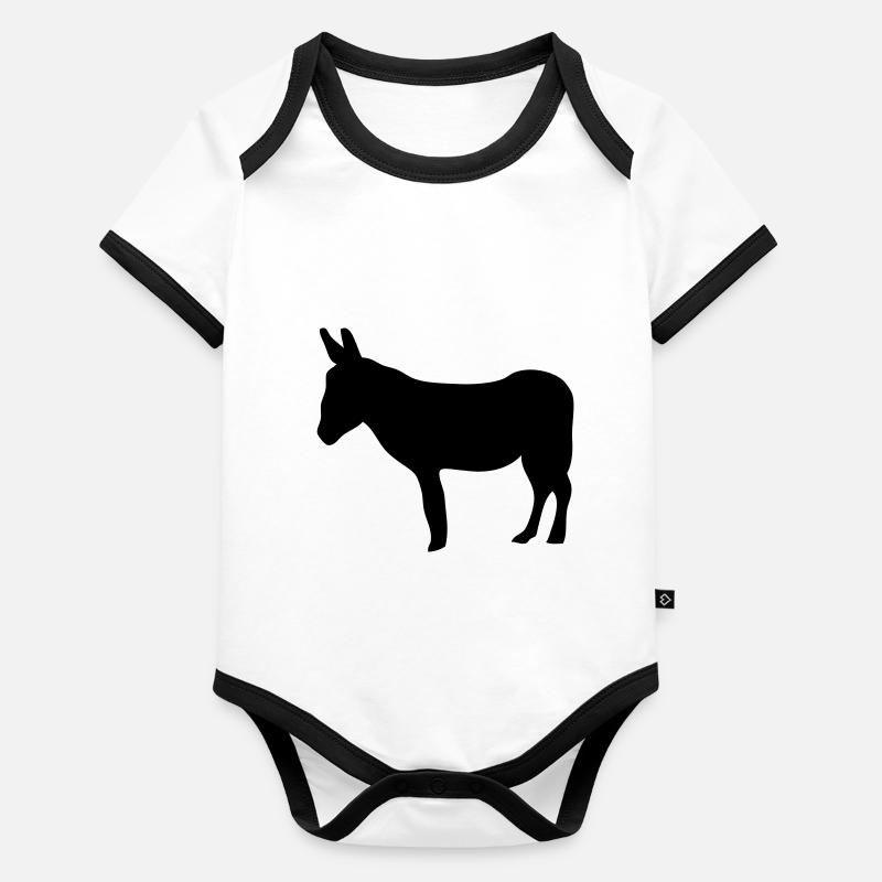 animaux fermer ane Body Bébé bio contrasté manches courtes