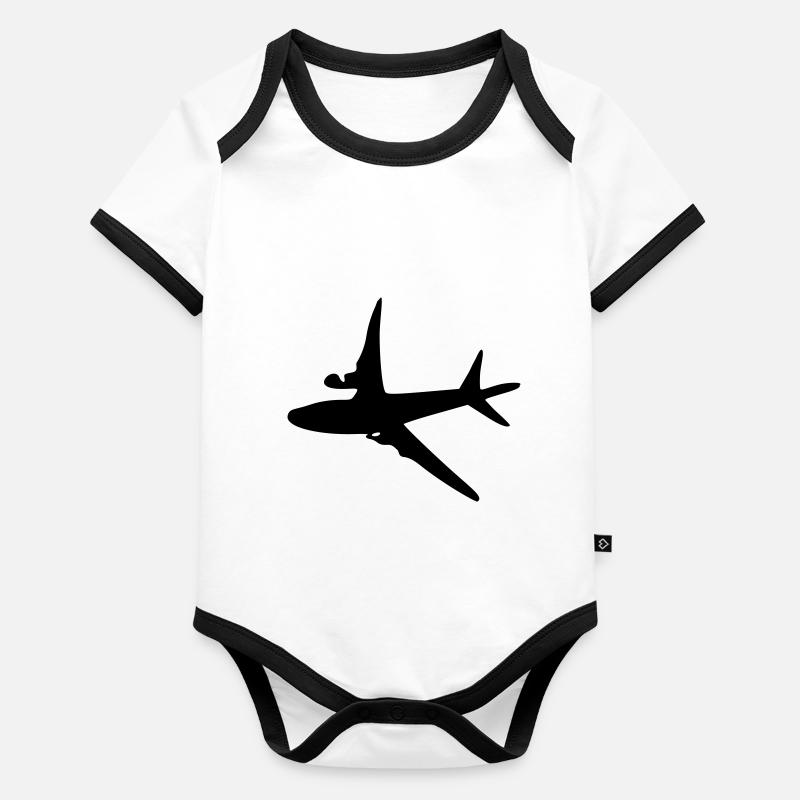 Avion -6 Body Bébé bio contrasté manches courtes
