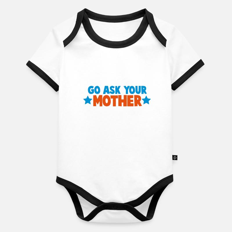 GO Demande à ta mère mignon conception de chemise Body Bébé bio contrasté manches courtes