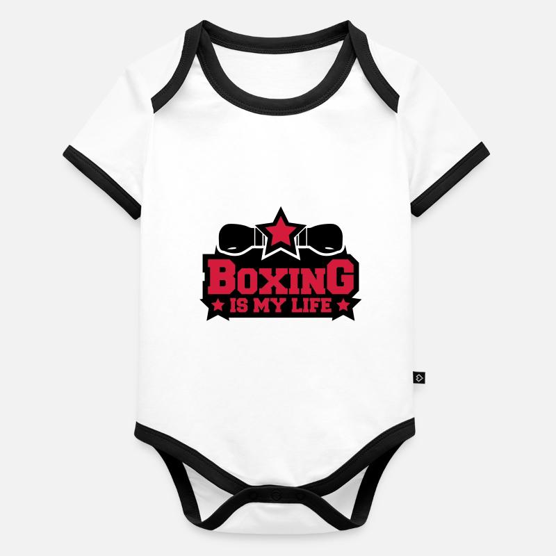 boxing_is_my_life_c2 Body Bébé bio contrasté manches courtes