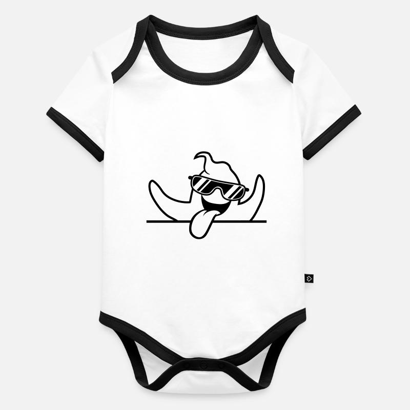 text write space field cool sunglasses grim Organic Baby Contrasting Bodysuit