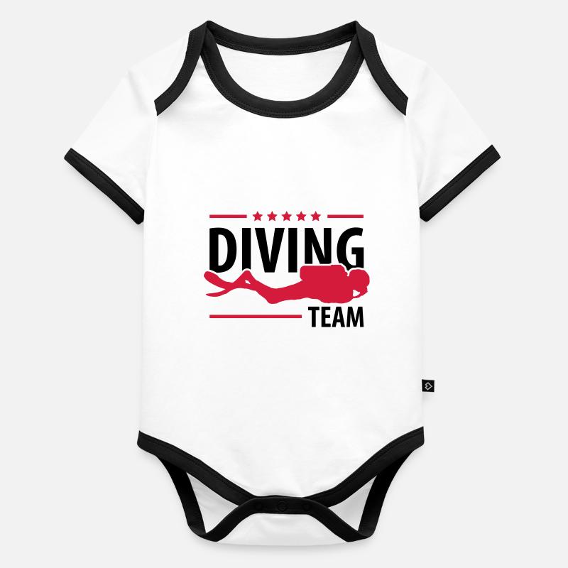 diving_team_c2 Body Bébé bio contrasté manches courtes