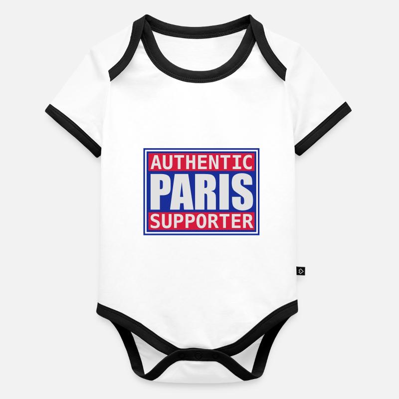 Authentic Paris supporter Body Bébé bio contrasté manches courtes