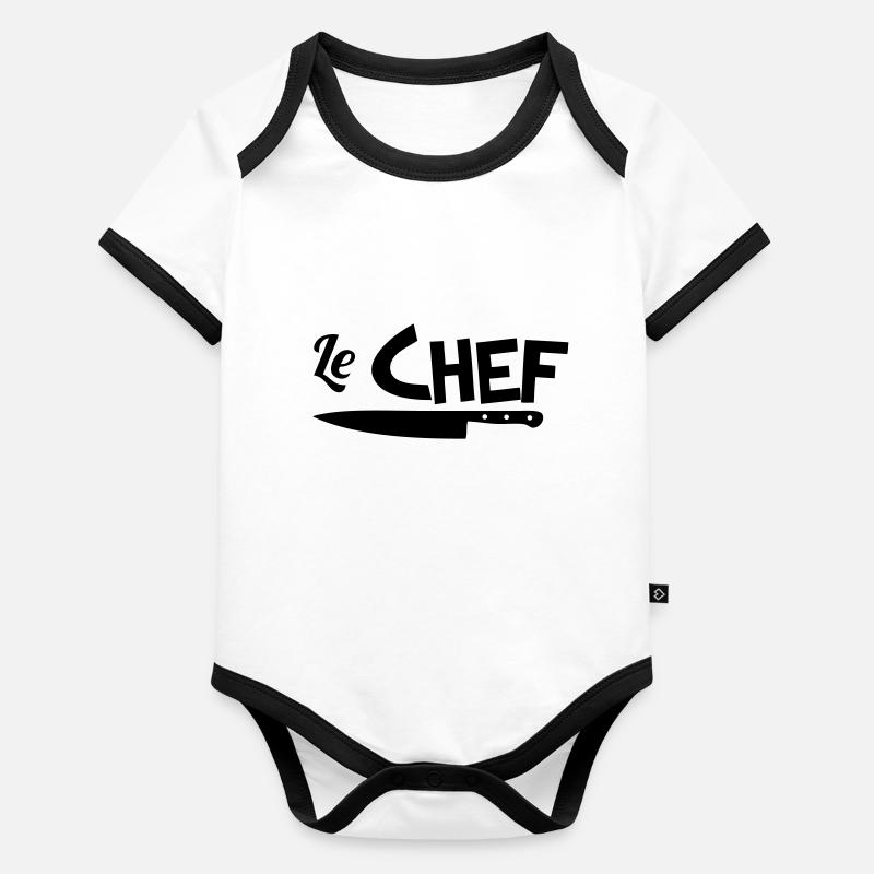 Le chef Body Bébé bio contrasté manches courtes