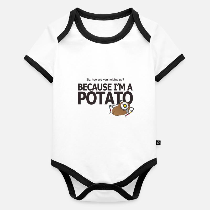 Hello Potato Body Bébé bio contrasté manches courtes