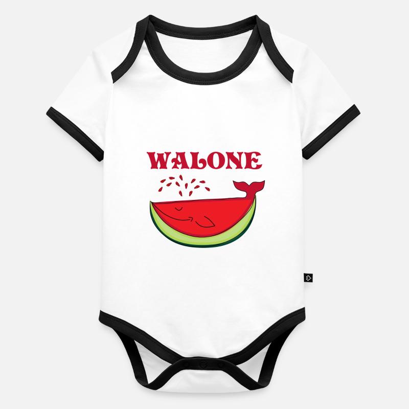 Idée de cadeau douce baleine pastèque melon melon Body Bébé bio contrasté manches courtes