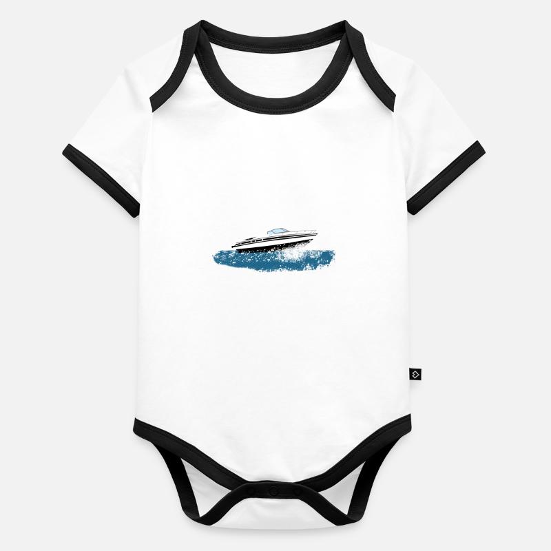 Motorboot Baby Bio-Kurzarm-Kontrastbody