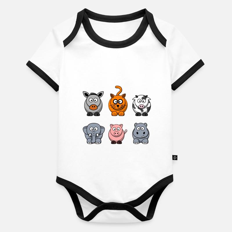 ferme Body Bébé bio contrasté manches courtes