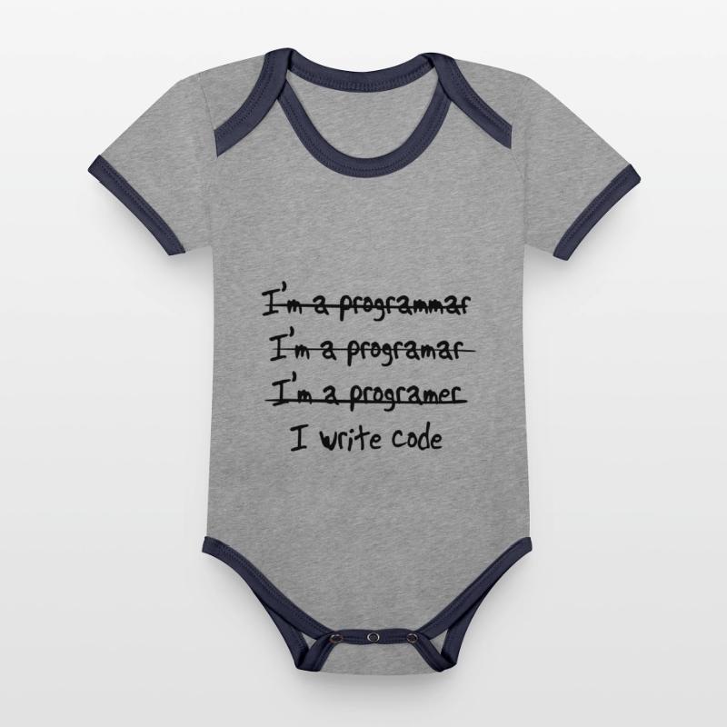 I'm programmer. I write code Organic Baby Contrasting Bodysuit