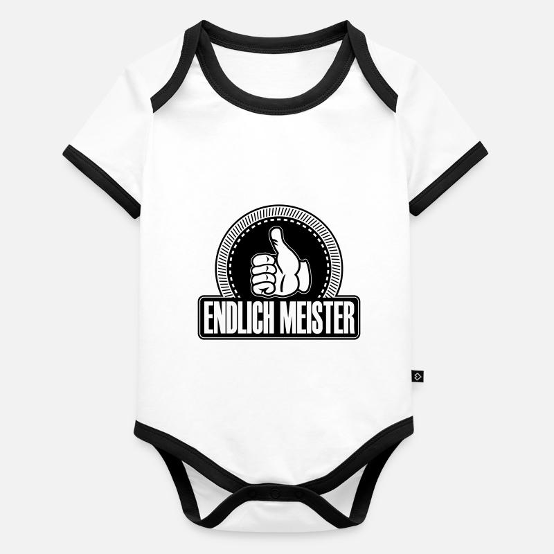 Endlich Meister Daumen hoch Baby Bio-Kurzarm-Kontrastbody